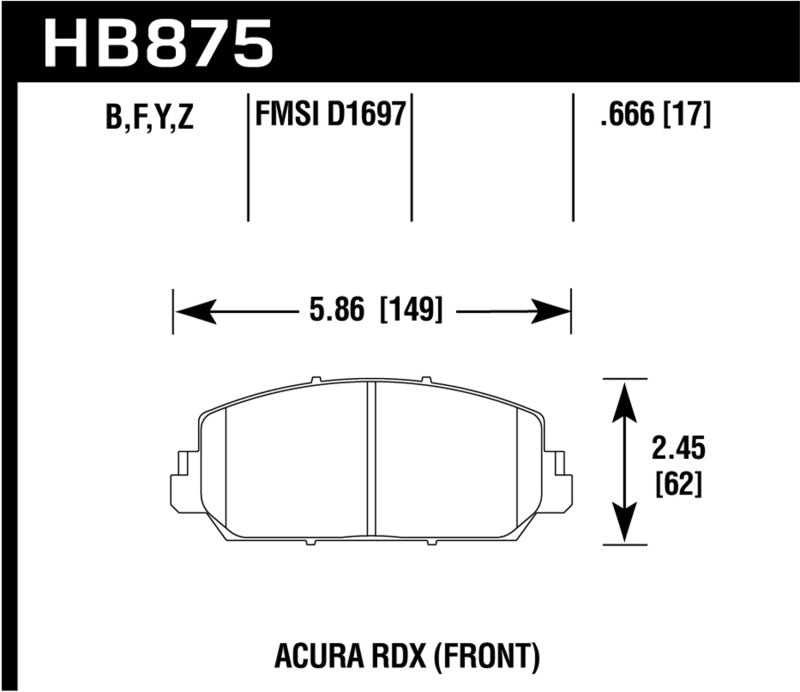 Brake Pads - Performance HAWKHB875Z.666 Hawk