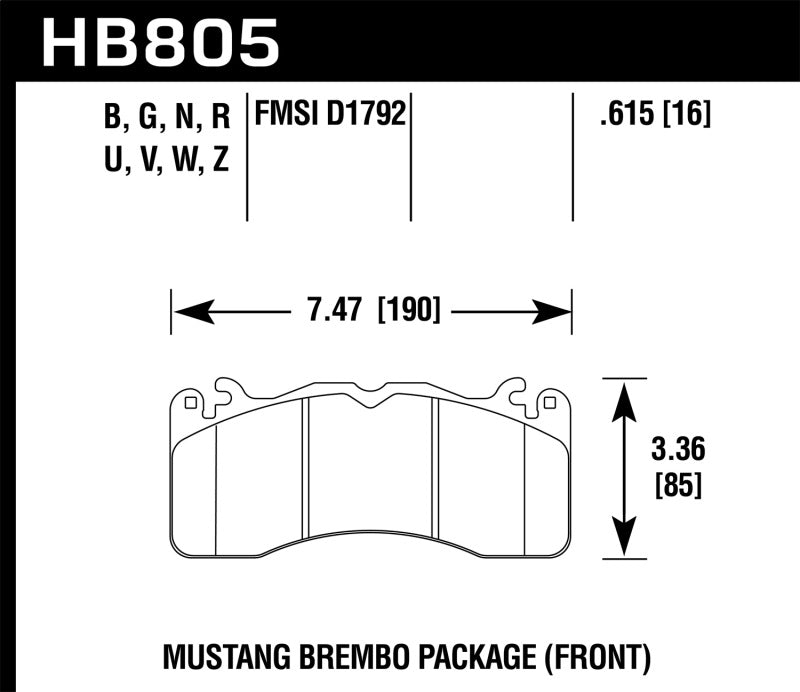 Brake Pads - Performance HAWKHB805N.615 Hawk