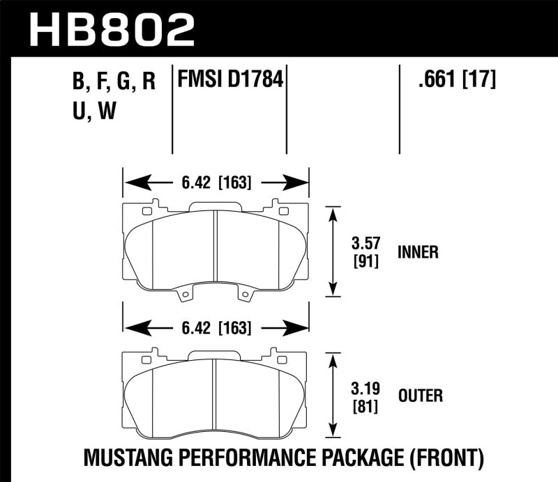 Brake Pads - Performance HAWKHB802B.661 Hawk