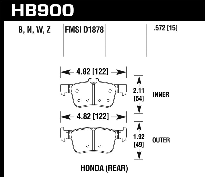Brake Pads - Performance HAWKHB900B.572 Hawk