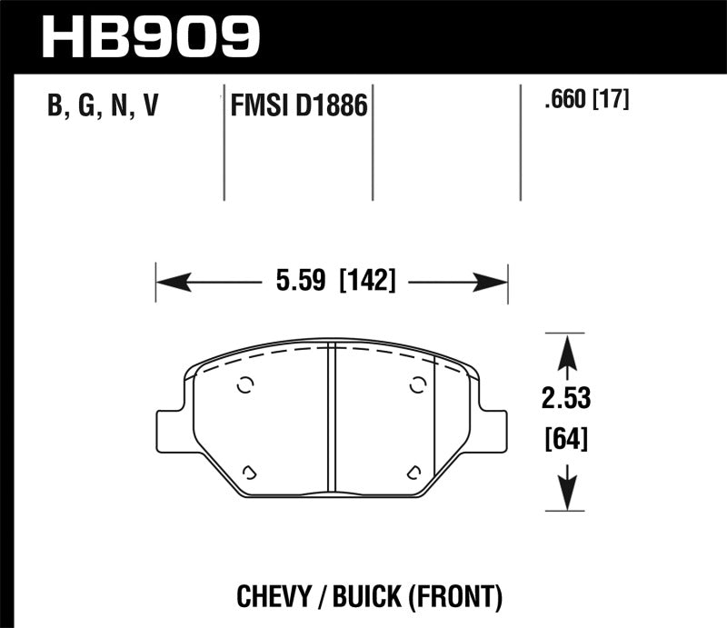 Brake Pads - OE HAWKHB909Y.660 Hawk Performance