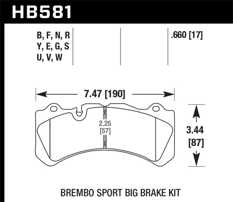 Brake Pads - Racing HAWKHB581D.660 Hawk Performance