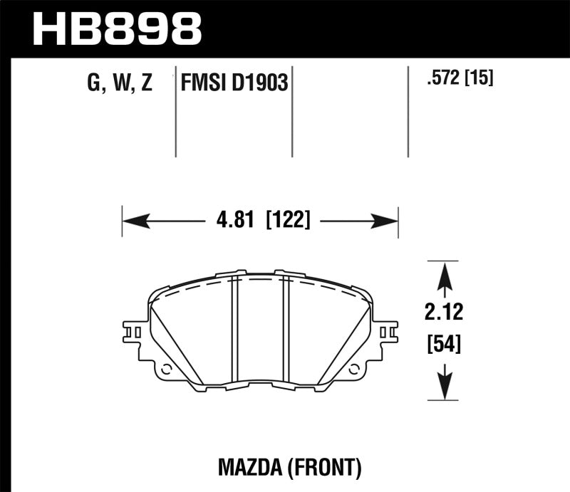 Brake Pads - Performance HAWKHB898Z.572 Hawk