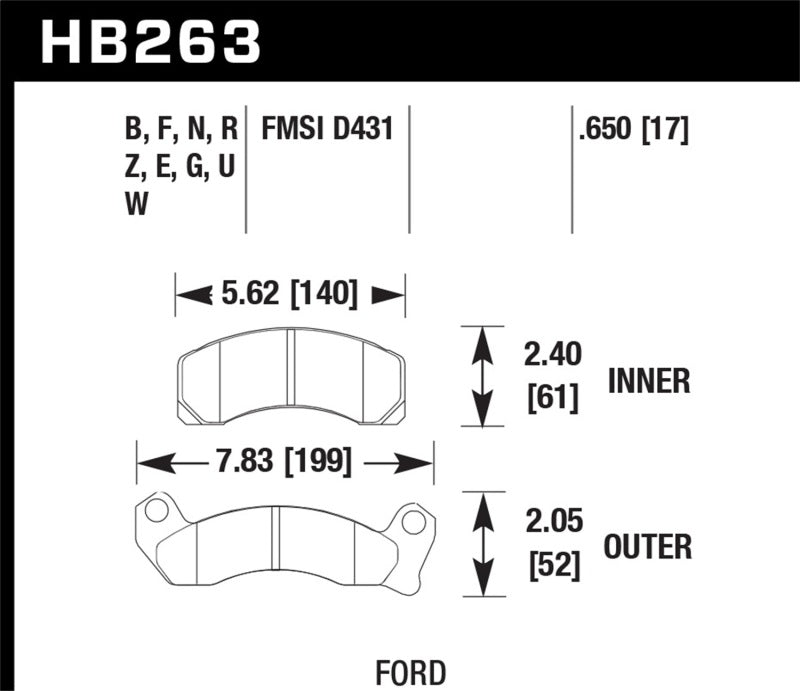 Brake Pads - Performance HAWKHB263B.650 Hawk