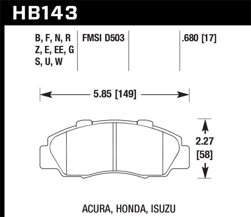 Brake Pads - Performance HAWKHB143B.680 Hawk