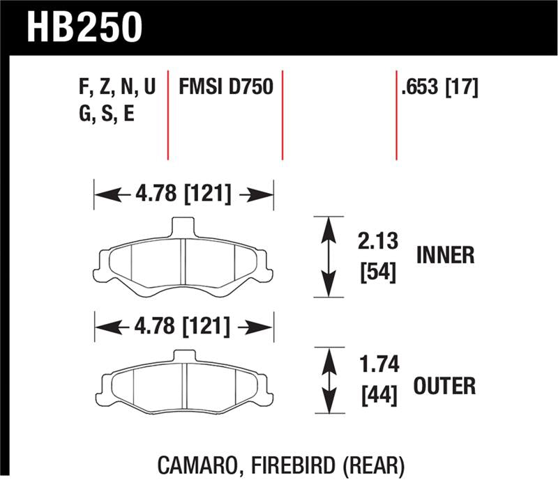 Brake Pads - Performance HAWKHB250B.653 Hawk