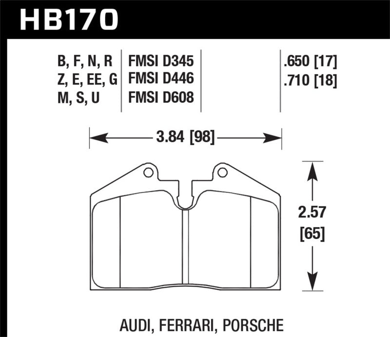 Brake Pads - Racing HAWKHB170D.650 Hawk Performance