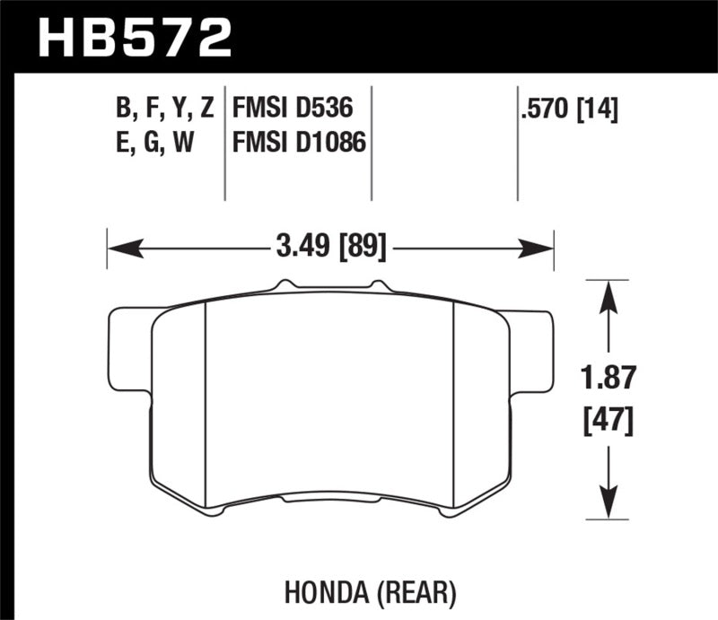 Brake Pads - Performance HAWKHB572B.570 Hawk