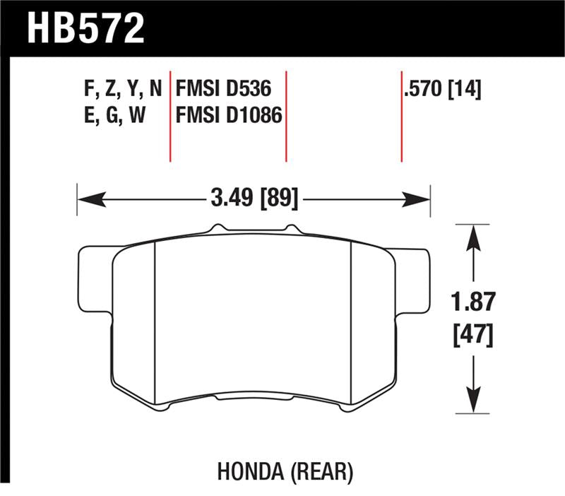 Brake Pads - Performance HAWKHB572B.570 Hawk