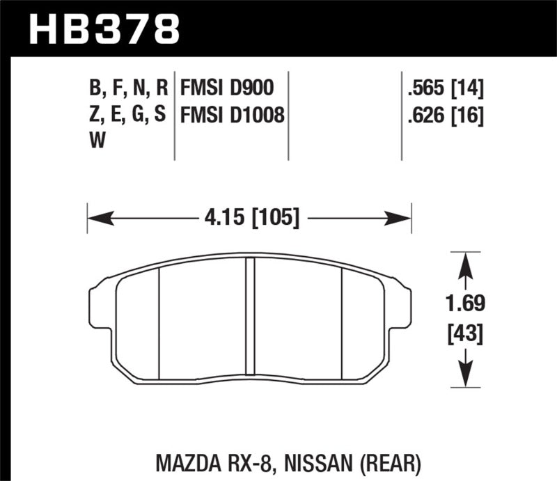 Brake Pads - Performance HAWKHB378B.565 Hawk