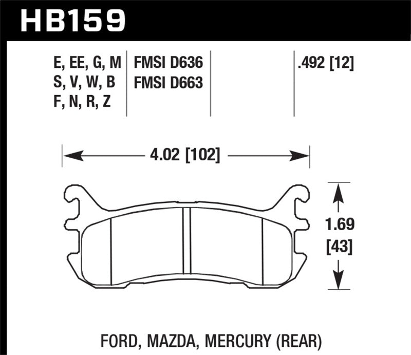 Brake Pads - Performance HAWKHB159B.492 Hawk