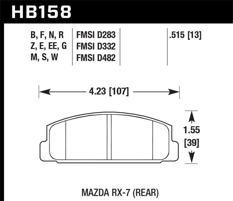 Brake Pads - Performance HAWKHB158B.515 Hawk