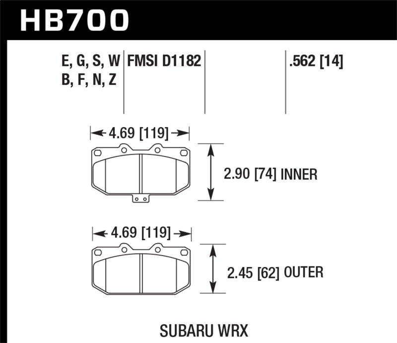 Brake Pads - Performance HAWKHB700B.562 Hawk