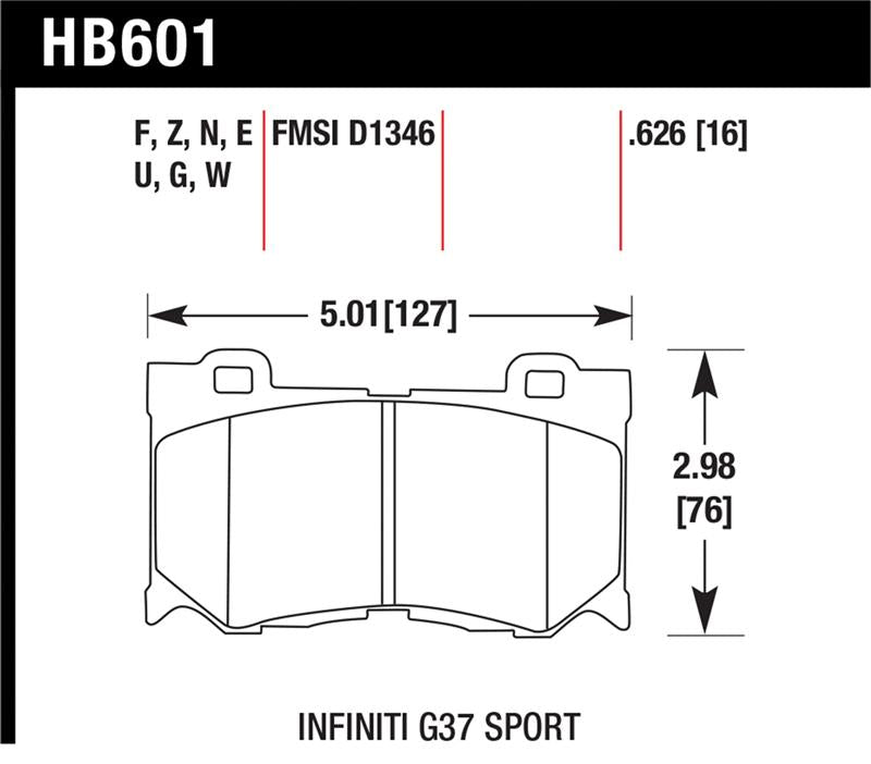 Brake Pads - Performance HAWKHB601B.626 Hawk