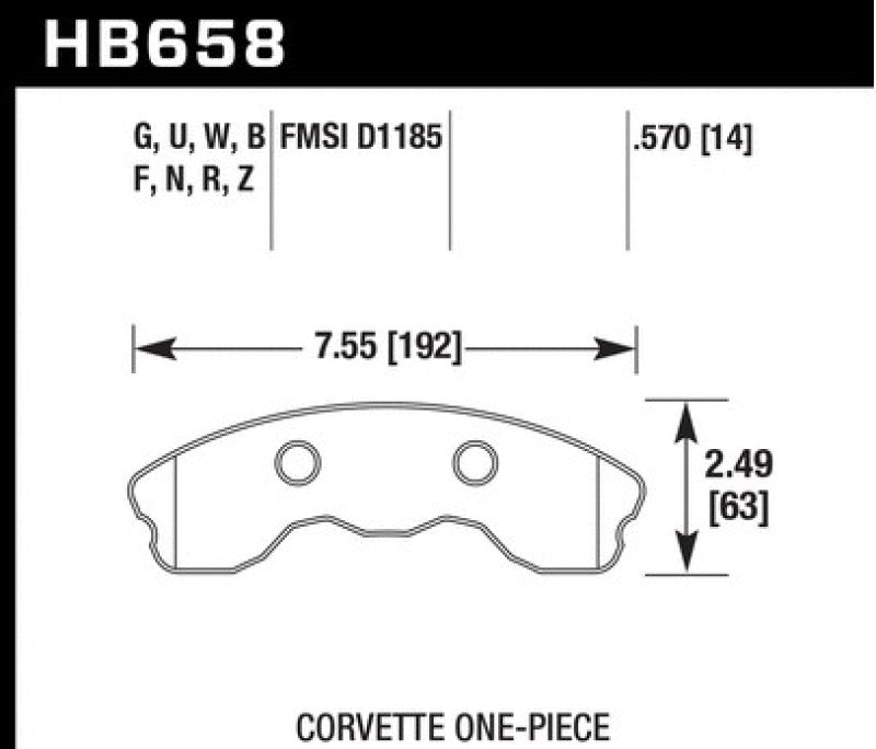 Brake Pads - Racing HAWKHB658D.570 Hawk Performance