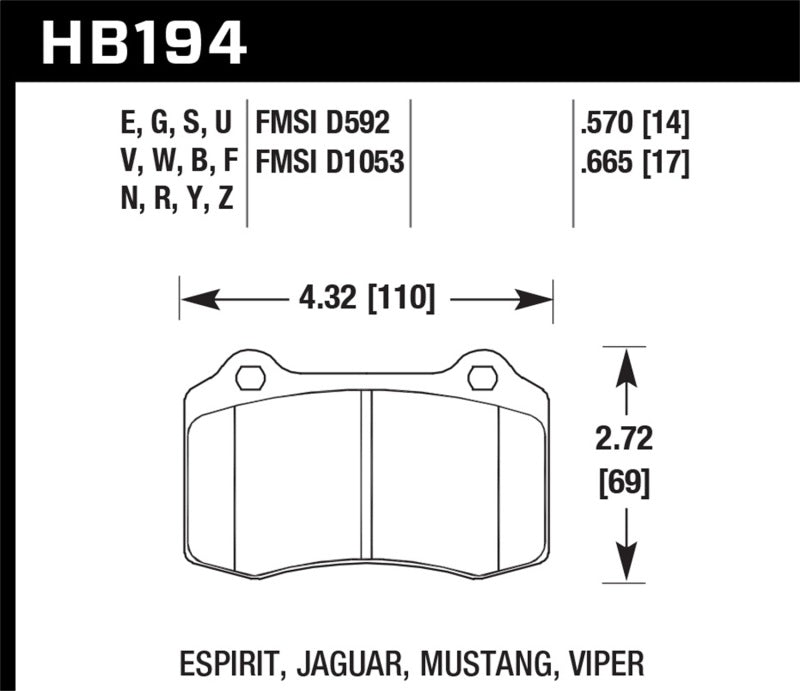 Brake Pads - Performance HAWKHB194Z.570 Hawk