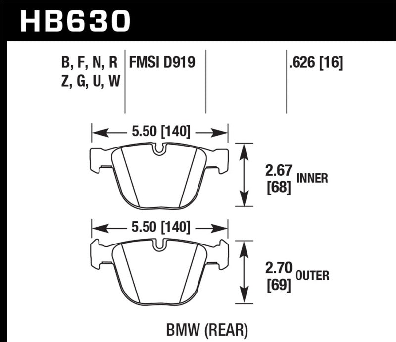 Brake Pads - Racing HAWKHB630D.626 Hawk Performance