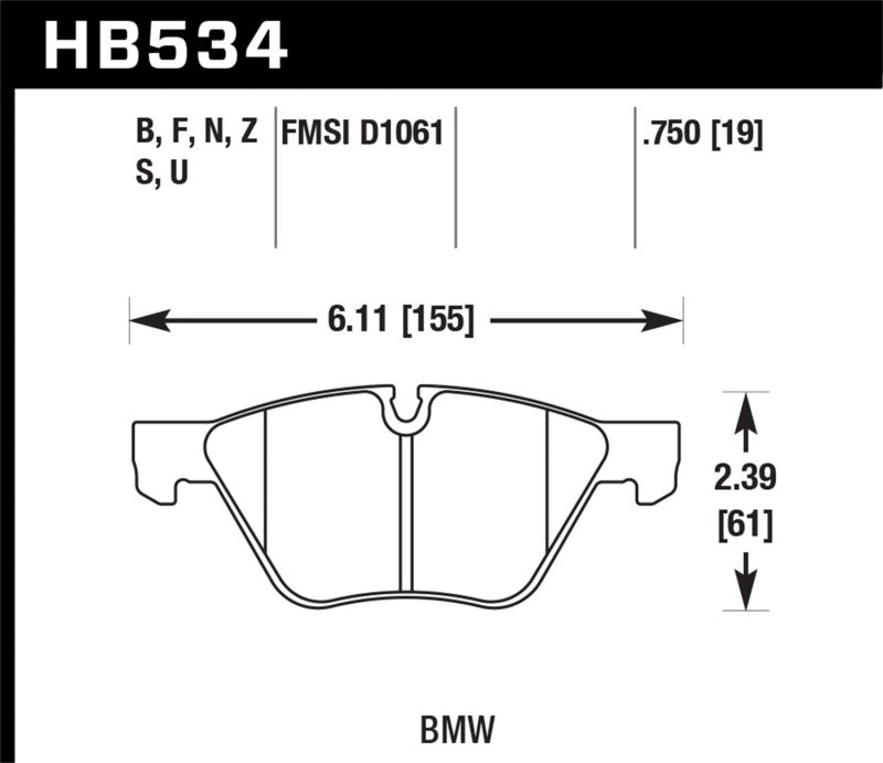 Brake Pads - Racing HAWKHB534D.750 Hawk Performance