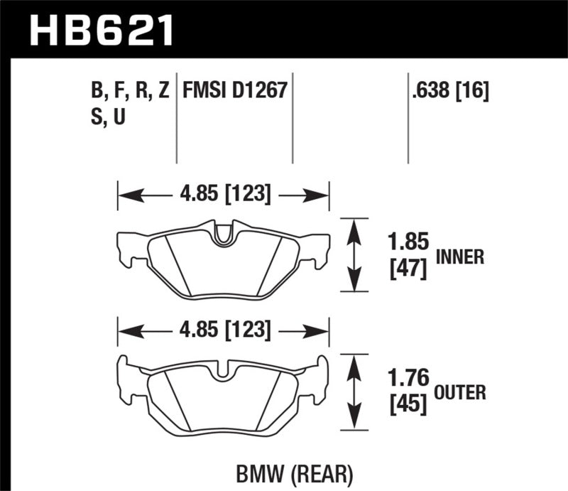 Brake Pads - Racing HAWKHB621D.638 Hawk Performance