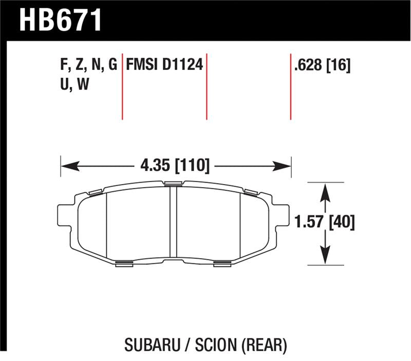 Brake Pads - Performance HAWKHB671B.628 Hawk