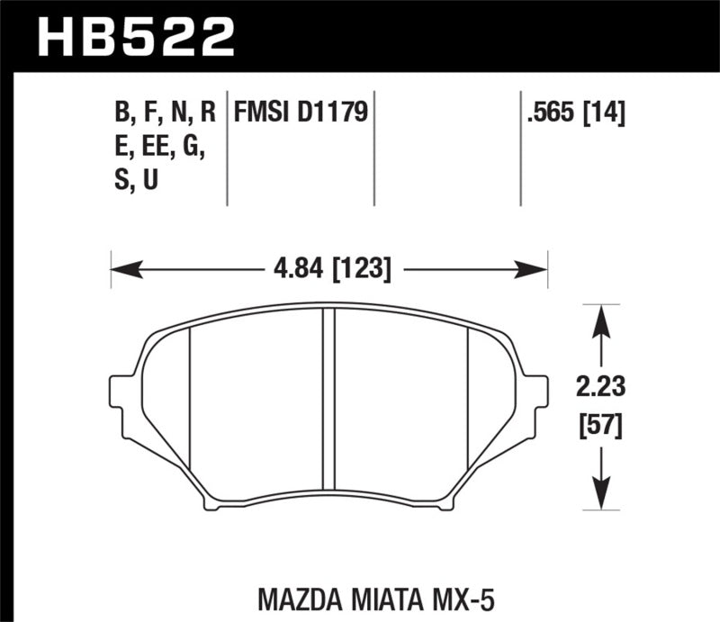 Brake Pads - Racing HAWKHB522D.565 Hawk Performance