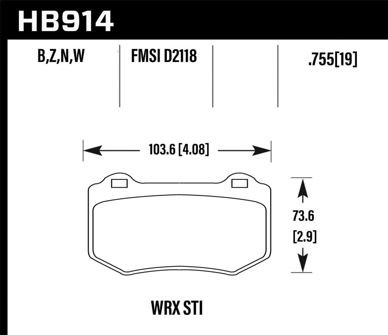 Brake Pads - Performance HAWKHB914N.580 Hawk