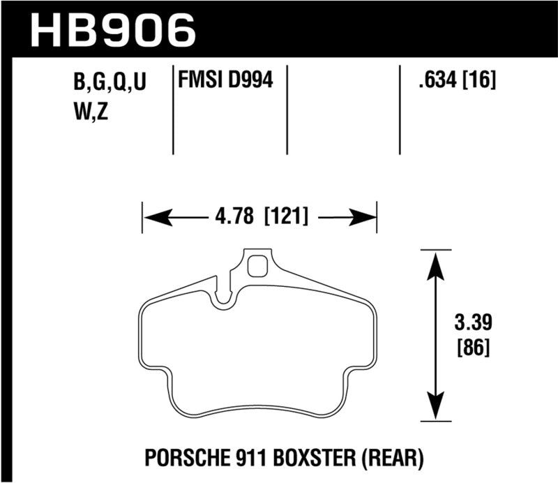 Brake Pads - Racing HAWKHB906D.634 Hawk Performance