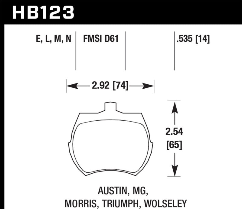 Brake Pads - Racing HAWKHB123D.535 Hawk Performance