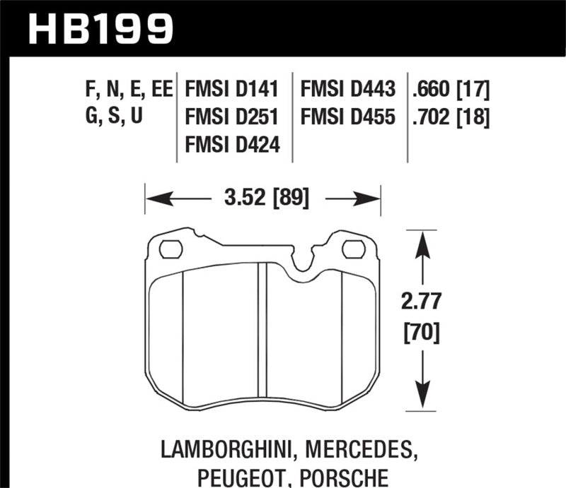 Brake Pads - Racing HAWKHB199D.702 Hawk Performance