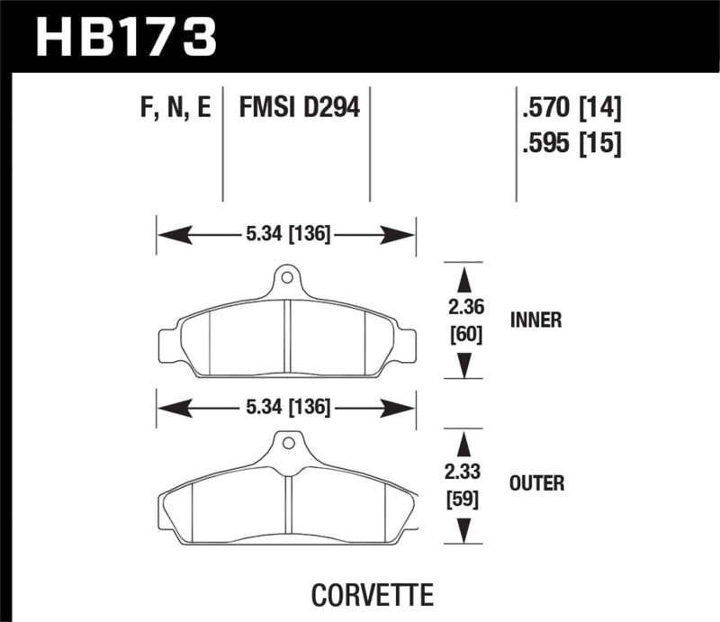 Brake Pads - Performance HAWKHB173F.570 Hawk