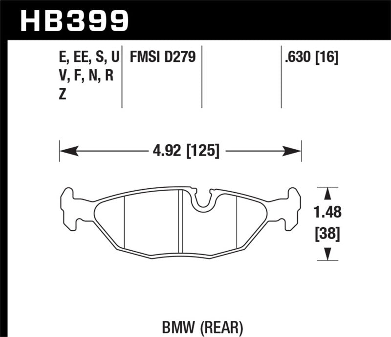 Brake Pads - Racing HAWKHB399D.630 Hawk Performance
