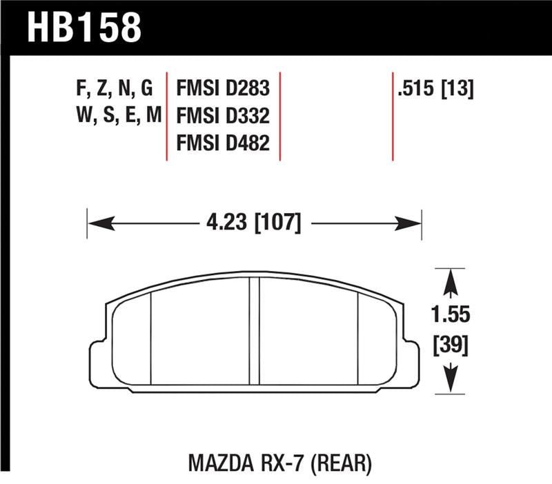Brake Pads - Performance HAWKHB158N.515 Hawk