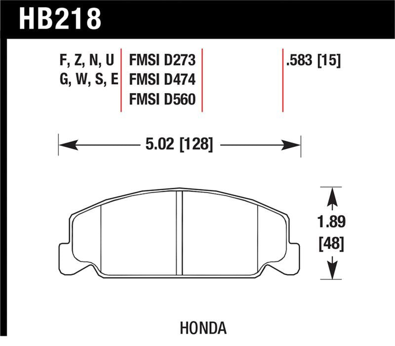 Brake Pads - Performance HAWKHB218F.583 Hawk