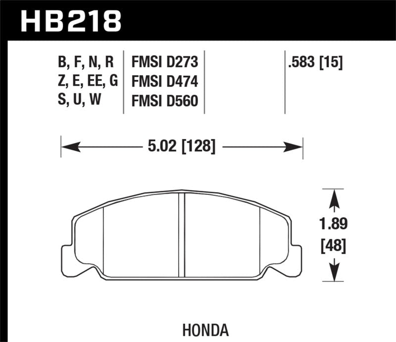 Brake Pads - Performance HAWKHB218Z.583 Hawk