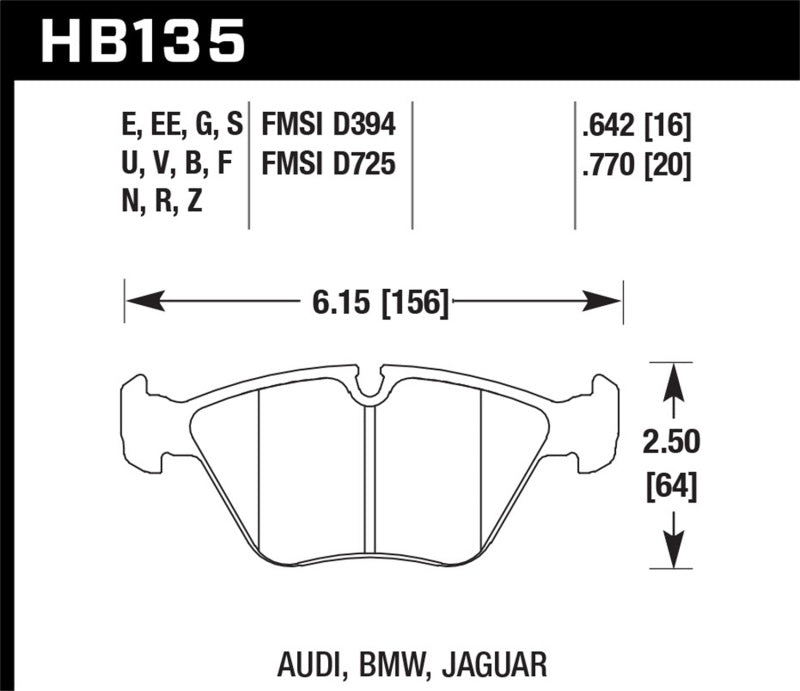Brake Pads - Racing HAWKHB135D.760 Hawk Performance