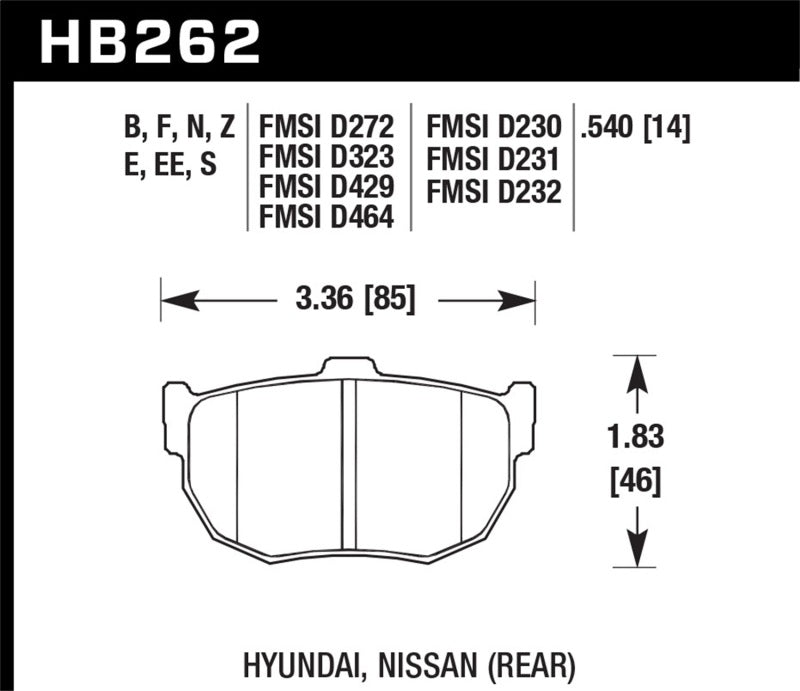 Brake Pads - Performance HAWKHB262N.540 Hawk