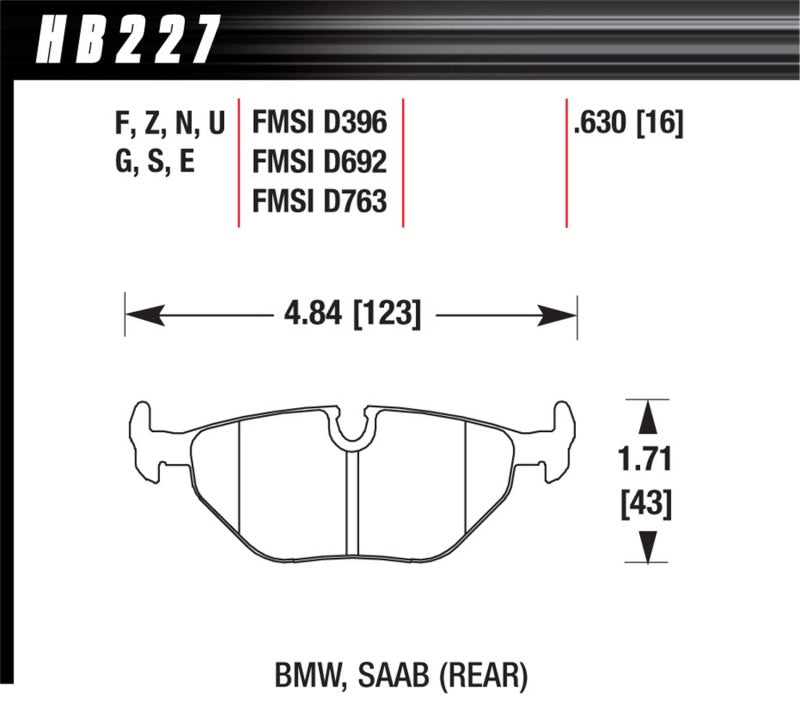 Brake Pads - Racing HAWKHB227D.630 Hawk Performance