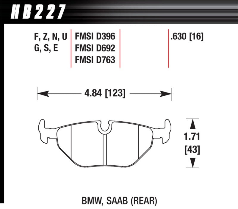 Brake Pads - Racing HAWKHB227D.630 Hawk Performance