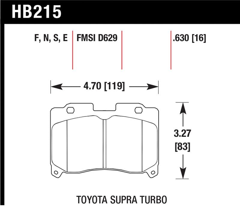 Brake Pads - Racing HAWKHB215S.630 Hawk Performance