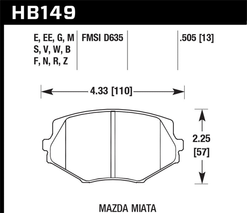 Brake Pads - Performance HAWKHB149Z.505 Hawk