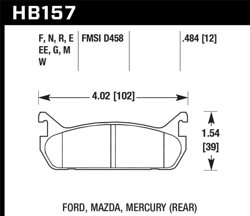 Brake Pads - Performance HAWKHB157B.484 Hawk