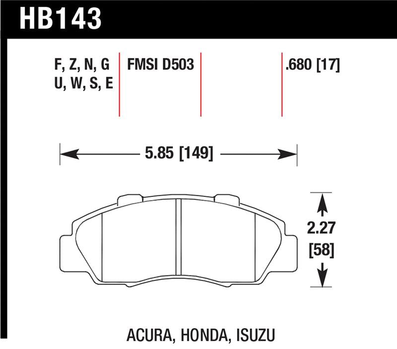 Brake Pads - Performance HAWKHB143F.680 Hawk