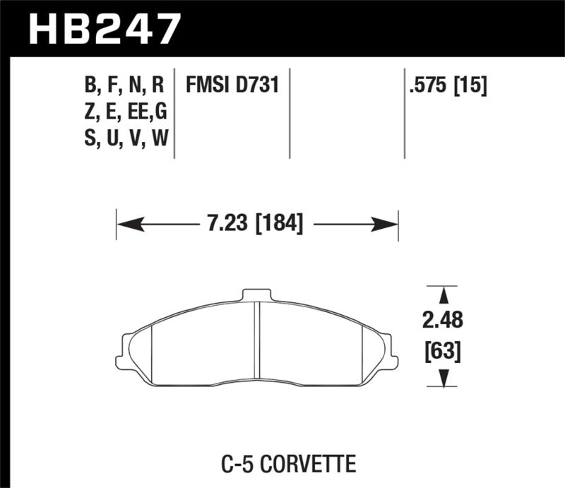 Brake Pads - Racing HAWKHB247V.575 Hawk Performance