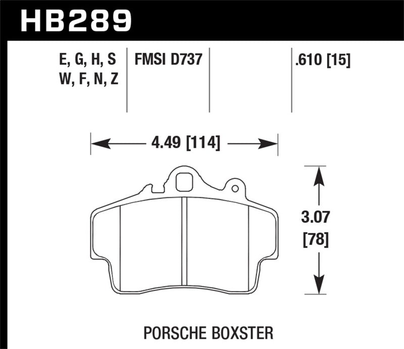 Brake Pads - Racing HAWKHB289D.610 Hawk Performance
