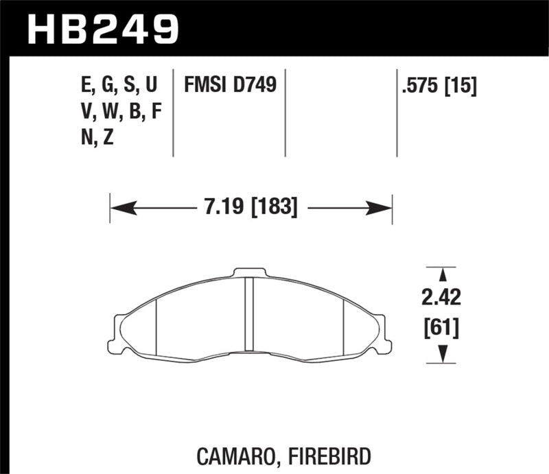 Brake Pads - Performance HAWKHB249N.575 Hawk