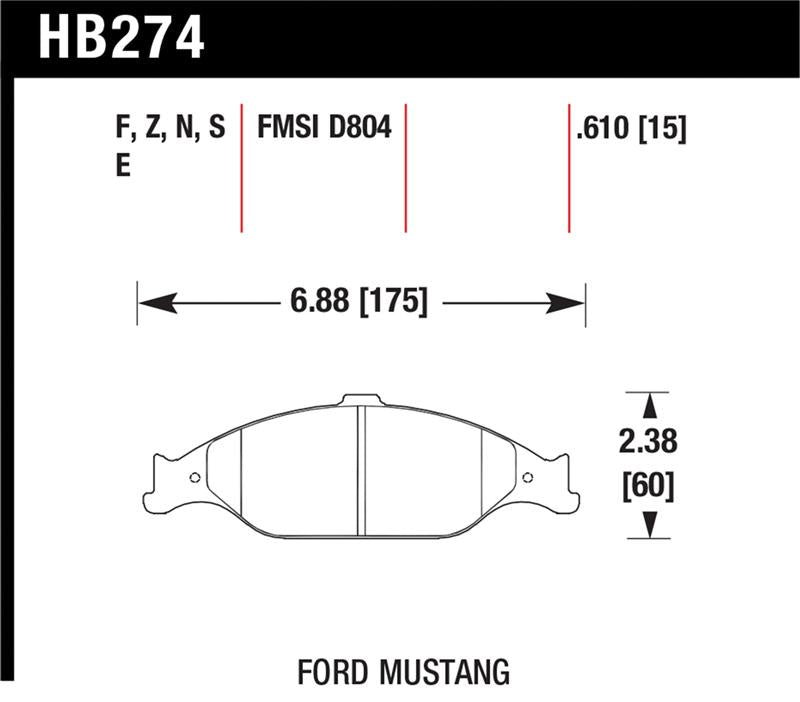 Brake Pads - Performance HAWKHB274Z.610 Hawk