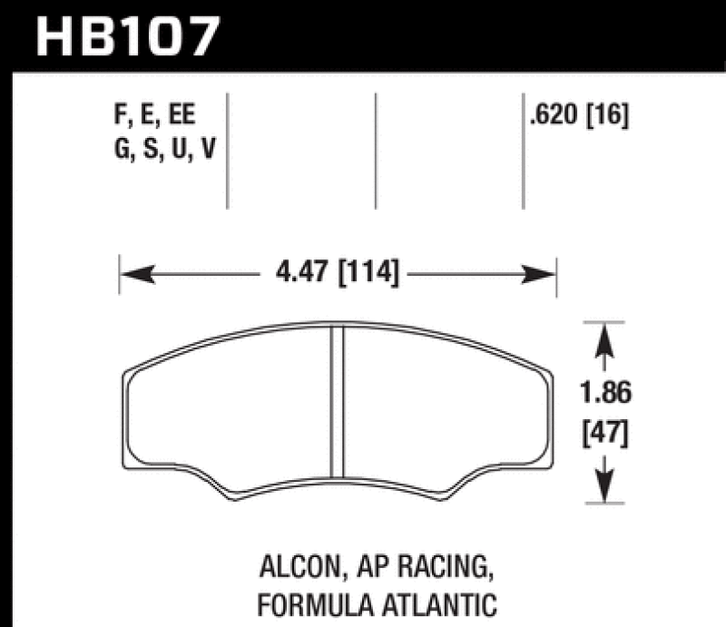 Brake Pads - Racing HAWKHB107D.620 Hawk Performance
