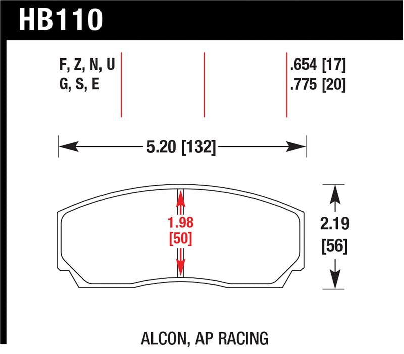 Brake Pads - Performance HAWKHB110N.654 Hawk