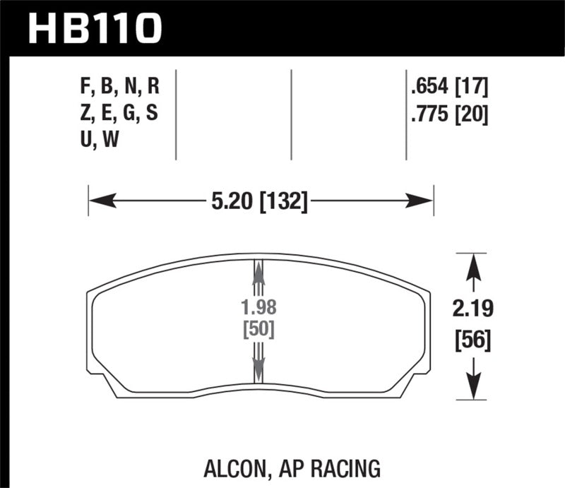 Brake Pads - Performance HAWKHB110F.654 Hawk