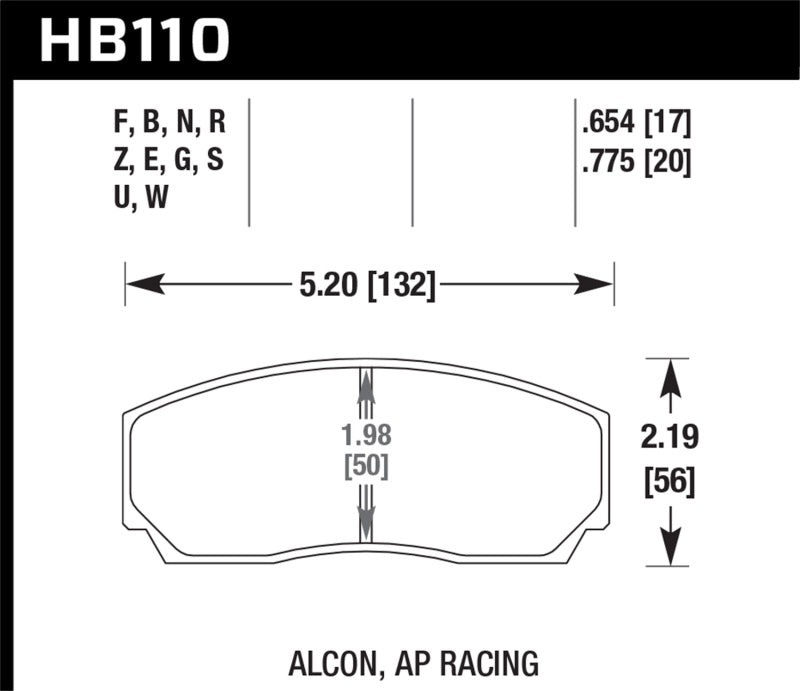 Brake Pads - Performance HAWKHB110F.654 Hawk